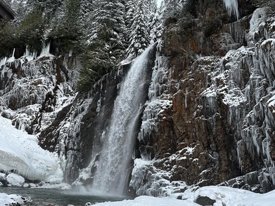 Frozen Franklin Falls in WA, USA